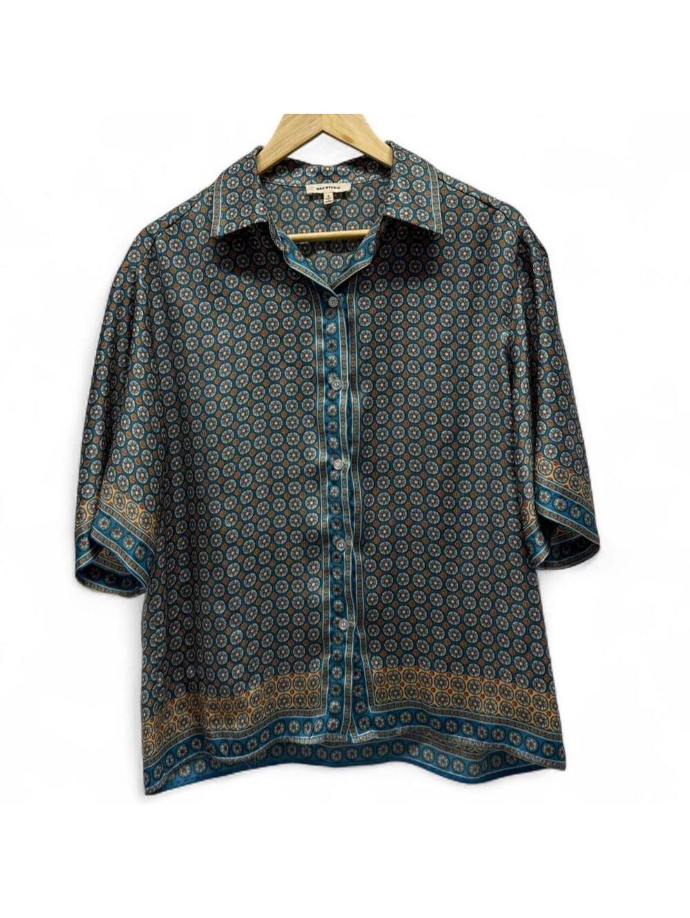 Max Studio Men's Multi and Blue Shirt